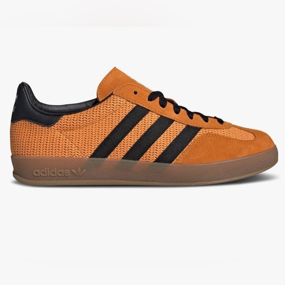 Adidas Gazelle Indoor Tennis Shoes ORANGE/CORE BLACK Men size 7 Women's 8.5 EU40 - Picture 5 of 6